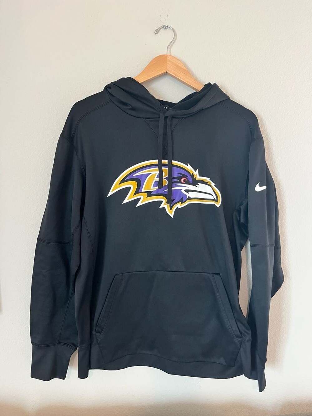 Nike, Baltimore Ravens NFL Hoodie, Performance Material, Game Day, Black, L